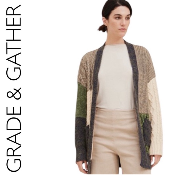 grade & gather Sweaters - 365:  GRADE & GATHER NWT CARDIGAN EARTH TONE (C1)